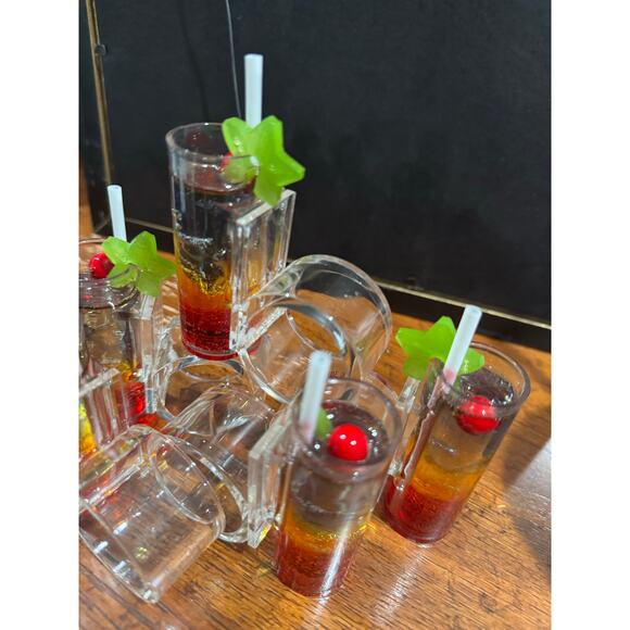 Vintage Acrylic Mixed Cocktail Napkin Rings - Picture 5 of 5